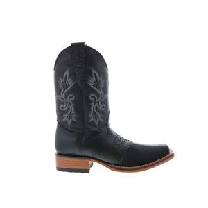 King Exotic Mens Stingray Polished Bull Boots Black Boots (NWT)